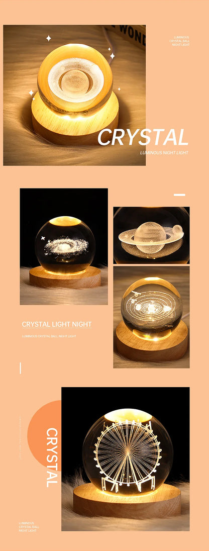 3D Crystal Glass Globe